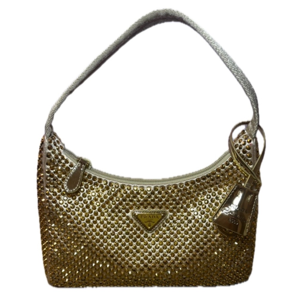 ❤️SOLD❤️Prada Gold Embellished Re-edition Shoulder Bag - Picture 1 of 5